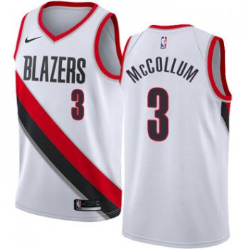 Blazers #3 C.J. McCollum White Basketball Swingman Association Edition Jersey
