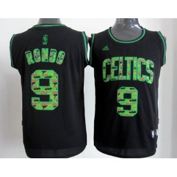 Boston Celtics #9 Rajon Rondo Black Camo Fashion Jersey