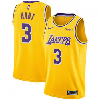 Men's Los Angeles Lakers #3 Josh Hart Gold Nike NBA Icon Edition Swingman Jersey