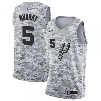 Men's Nike San Antonio Spurs #5 Dejounte Murray White Camo Basketball Swingman Earned Edition Jersey