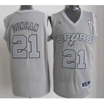 San Antonio Spurs #21 Tim Duncan Revolution 30 Swingman Gray Big Color Jersey