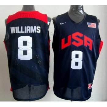 2012 Olympics Team USA #8 Deron Williams Revolution 30 Swingman Blue Jersey