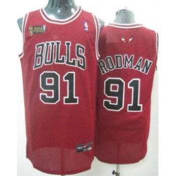 Chicago Bulls #91 Dennis Rodman Red Swingman Jersey