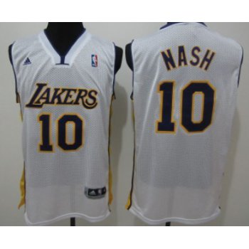 Los Angeles Lakers #10 Steve Nash White Swingman Jersey