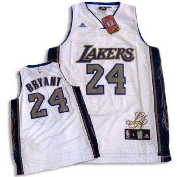 Los Angeles Lakers #24 Kobe Bryant Signature Editon White Swingman Jersey