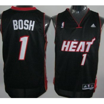Miami Heat #1 Chris Bosh Revolution 30 Swingman Black Jersey