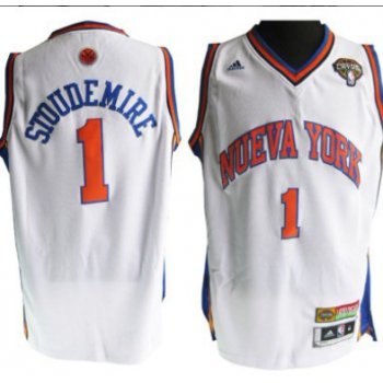 New York Knicks #1 Amare Stoudemire Latin Nights Revolution 30 Swingman White Jersey