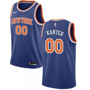 Nike Knicks #00 Enes Kanter Blue NBA Swingman Icon Edition Jersey
