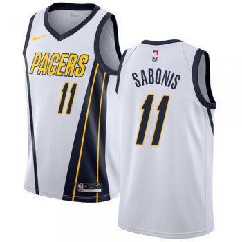 Nike Pacers #11 Domantas Sabonis White NBA Swingman Earned Edition Jersey