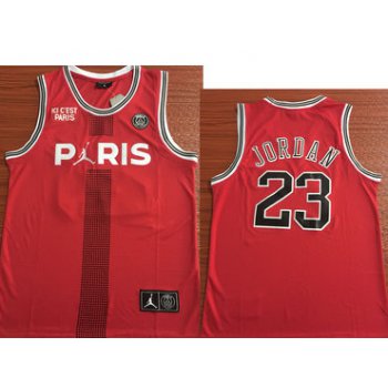 Paris Saint-Germain #23 Michael Jordan Red Jordan Fashion Jersey