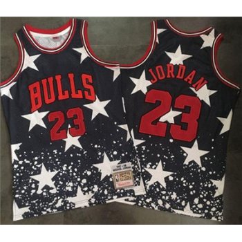 Bulls #23 Michael Jordan Navy Throwback 1997 4th of July Stitched NBA Jersey