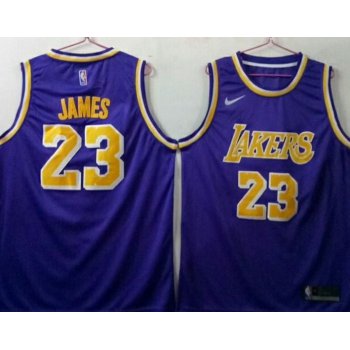 Men's Los Angeles Lakers 23 Lebron James Purple Nike Swingman Jersey