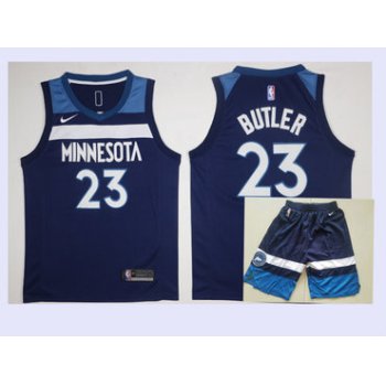 Men's Minnesota Timberwolves #23 Jimmy Butler New Navy Blue 2017-2018 Nike Swingman Stitched NBA Jersey With Shorts