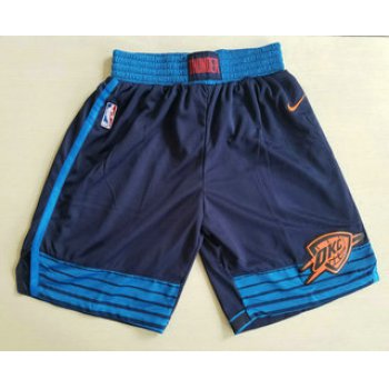 Men's Oklahoma City Thunder Navy Blue 2017-2018 Nike Swingman Stitched NBA Shorts