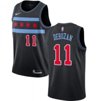 Nike Chicago Bulls 11 Demar Derozan Black NBA Swingman City Edition Jersey