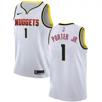 Nike Denver Nuggets #1 Michael Porter Jr. White NBA Swingman Association Edition Jersey