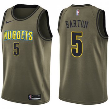 Nike Denver Nuggets #5 Will Barton Green Salute to Service NBA Swingman Jersey