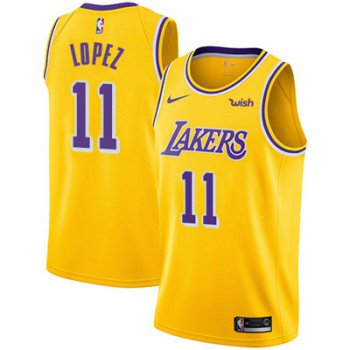 Nike Los Angeles Lakers #11 Brook Lopez Gold NBA Swingman Icon Edition Jersey