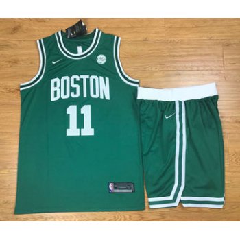 Men's Boston Celtics #11 Kyrie Irving Green 2017-2018 Nike Swingman Stitched NBA Jersey With Shorts