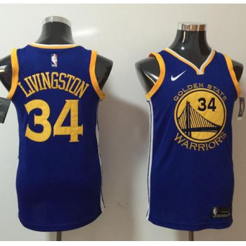 Nike Golden State Warriors #34 Shaun Livingston Blue NBA Swingman Icon Edition Jersey