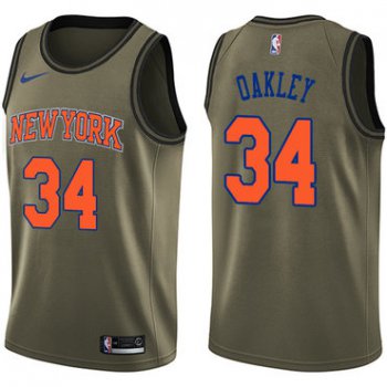 Nike New York Knicks #34 Charles Oakley Green Salute to Service NBA Swingman Jersey