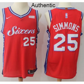 Nike Philadelphia 76ers #25 Ben Simmons Red Statement Edition NBA Swingman Jersey NBA Authentic Jersey