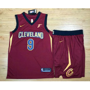 Men's Cleveland Cavaliers #9 Dwyane Wade Red 2017-2018 Nike Swingman Stitched NBA Jersey With Shorts