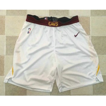 Men's Cleveland Cavaliers White 2017-2018 Nike Swingman Stitched NBA Shorts