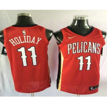 Men's New Orleans Pelicans #11 Jrue Holiday New Red 2017-2018 Nike Swingman Stitched NBA Jersey