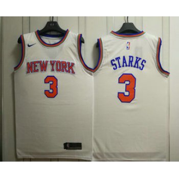 Men's New York Knicks #3 John Starks New White 2017-2018 Nike Swingman Stitched NBA Jersey
