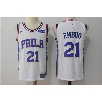 Men's Philadelphia 76ers #21 Joel Embiid White Nike Stitched NBA Jersey