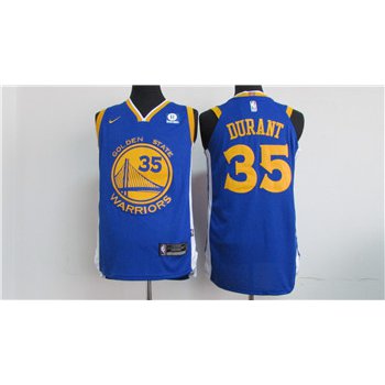 Nike Golden State Warriors #35 Kevin Durant Blue 2017-2018 Stitched NBA Jersey