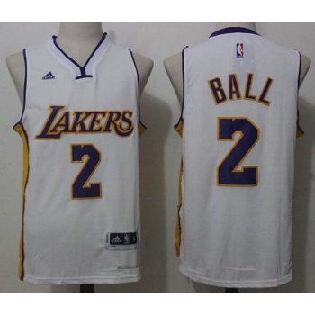 Men's 2017 Draft Los Angeles Lakers #2 Lonzo Ball White Stitched NBA adidas Revolution 30 Swingman Jersey