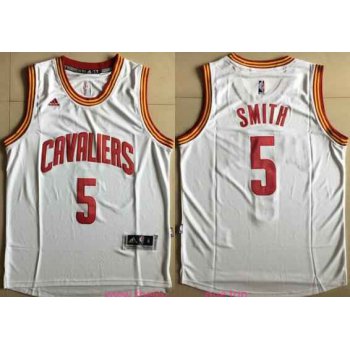 Men's Cleveland Cavaliers #5 J.R. Smith White Stitched NBA Adidas Revolution 30 Swingman Jersey