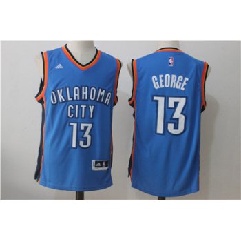 Men's Oklahoma City Thunder #13 Paul George Royal Blue Stitched NBA Adidas Revolution 30 Swingman Jersey