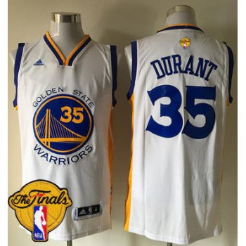 Men's Warriors #35 Kevin Durant White Home 2017 The Finals Patch Stitched NBA Jersey