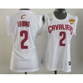 Women's Cleveland Cavaliers #2 Kyrie Irving White 2017 The NBA Finals Patch Jersey