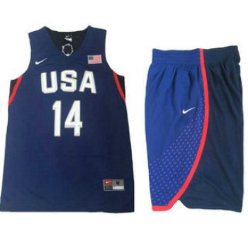 2016 Olympics Team USA Men's #14 Danny Green Navy Blue Revolution 30 Swingman Basketball Jersey With Shorts