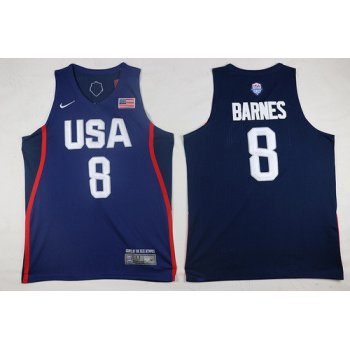 2016 Olympics Team USA Men's #8 Harrison Barnes Navy Blue Stitched NBA Nike Swingman Jersey