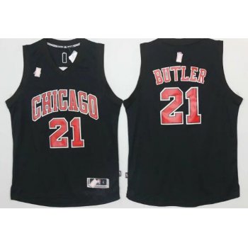 Men's Chicago Bulls #21 Jimmy Butler All Black With Red Stitched NBA Adidas Revolution 30 Swingman Jersey
