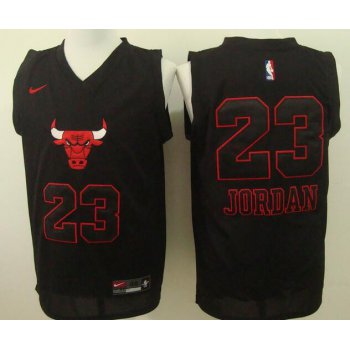 Men's Chicago Bulls #23 Michael Jordan Black Bull Head Fashion Stitched NBA Nike Swingman Jersey