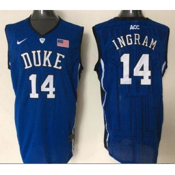 Men's Duke Blue Devils #14 Brandon Ingram Blue College Basketball Nike Swingman Jersey