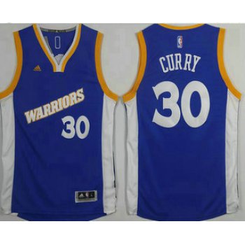 Men's Golden State Warriors #30 Stephen Curry Blue Retro Stitched 2016 NBA Revolution 30 Swingman Jersey