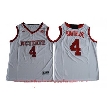 Men's NC State Wolfpack #4 Dennis Smith Jr. White College Basketball 2017 adidas Swingman Stitched NCAA Jersey