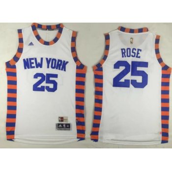 Men's New York Knicks #25 Derrick Rose New White Stitched NBA Adidas Revolution 30 Swingman Jersey