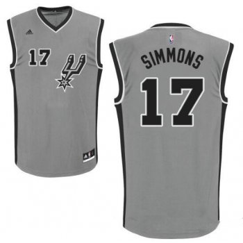 Men's San Antonio Spurs #17 Jonathon Simmons Gray Stitched NBA Adidas Revolution 30 Swingman Jersey