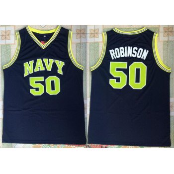 Men's San Antonio Spurs #50 David Robinson The Admiral Soul Navy Swingman Stitched NBA Jersey