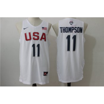 2016 Olympics Team USA Men's #11 Klay Thompson White Revolution 30 Swingman Basketball Jersey