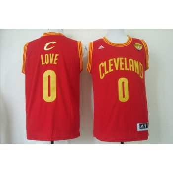 Men's Cleveland Cavaliers #0 Kevin Love 2016 The NBA Finals Patch Red Swingman Jersey