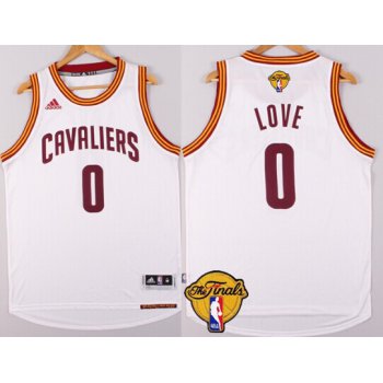 Men's Cleveland Cavaliers #0 Kevin Love 2016 The NBA Finals Patch White Jersey